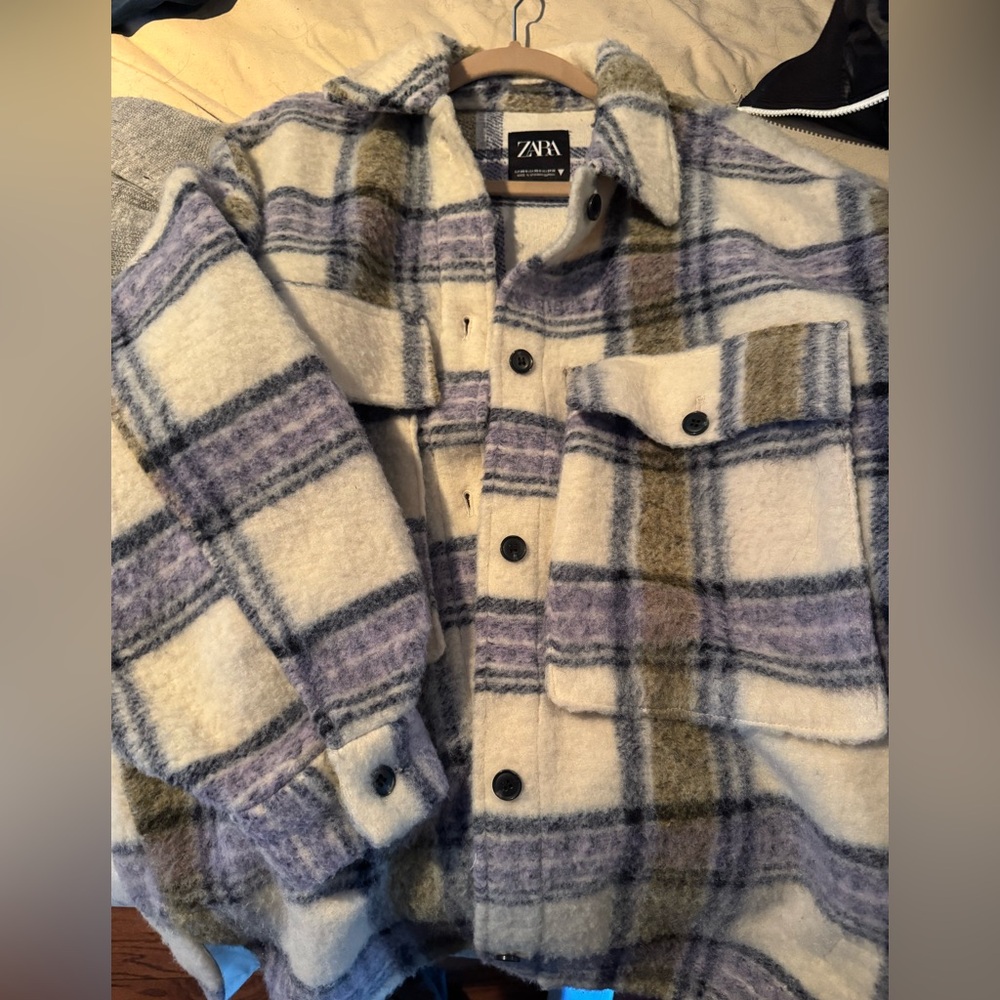 zara plaid shacket